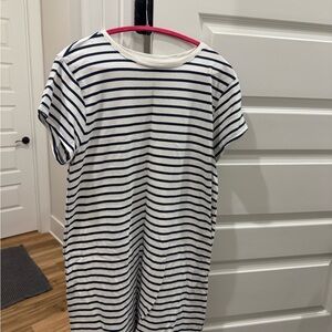 Universal Thread Navy and White Striped T shirt dress